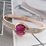 20MM design Rose-Gold Plated with rose-red rhinestone KC9852 snaps jewelry