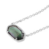 Kendra Scott style Elisa Pendant Necklace Black shell with sliver plating chain  0.8* 1.5cm pendant Elisa size