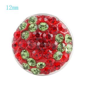12mm snaps button with red rhinestone KS2701-S snaps jewelry