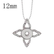 Pendant of necklace with 46CM chain fit 12MM snaps style small chunks jewelry