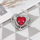 Love openwork silver  sliver Pendant with rhinestone fit 20MM snaps style jewelry KC0425