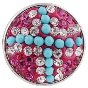 snaps button with rose-red rhinestone and resinestone KC2872 snaps jewelry