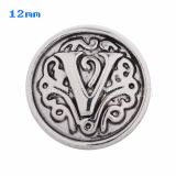 12mm V Antique snaps Silver Plated KS5023-S snap jewelry