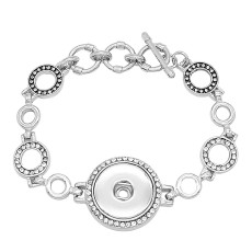 1 buttons With rhinestones snap sliver adjustable bracelet fit snaps jewelry KC0819