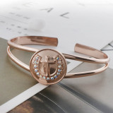 20MM cross Rose-Gold Plated with rhinestone KC5708 snaps jewelry