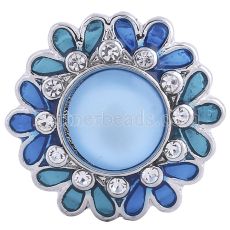 20MM snaps chunks with light blue Opals and rhinestones  interchangeable jewelry