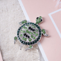 20MM Sea turtle snaps with green rhinestone KB7045 snaps jewelry