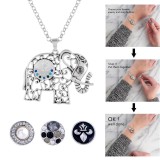 Elephant pendant sliver Necklace with 50CM chain KC1058 snaps jewelry