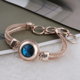 20MM round snap rose-gold Plated with Dark blue Rhinestone KC9769 snaps jewelry