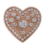 20MM love Rose-Gold Plated with white rhinestone KC7531 snaps jewelry