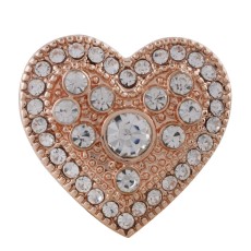 20MM love Rose-Gold Plated with white rhinestone KC7531 snaps jewelry