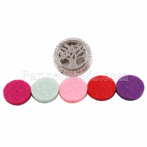 25mm white alloy Life Tree Aromatherapy/Essential Oil Diffuser Perfume Locket snap with 1pc mix color discs as gift