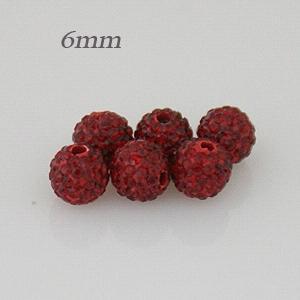 6mm Dark red STELLUX Austrian crystal ball beads