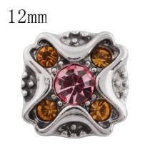 12MM design snap with orange Rhinestone KS5174-S interchangeable snaps jewelry