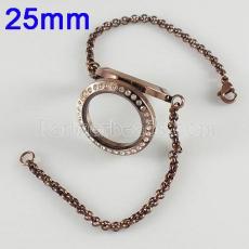 25MM Stainless steel floating charm locket bracelets