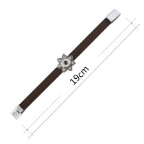 19CM brown leather bracelets with rhinestone KS0667-S fit 12MM snaps chunks