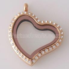 30MM Heart Stainless steel floating charm locket can open