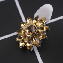 20MM Gear snap Silver Plated with yellow rhinestone  KC9812 snap jewelry