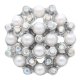 20MM pearl snap Silver Plated with white pearl and Rhinestone KC6794 snaps jewelry