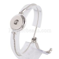 1 buttons snaps Adjustable metal Bracelets KC0702 fit snaps chunks