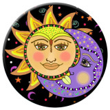 20MM sun and moon Painted enamel metal snaps C5087 print snaps jewelry