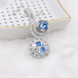 sliver Pendant with rhinestone fit 20MM&12MM snaps style jewelry KC0419