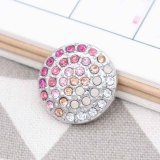 20MM design snap Silver Plated with pink rhinestone KC7756 snaps jewelry