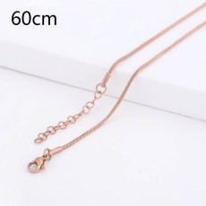 60CM high quality Stainless steel Snake Rose Gold Chain necklace