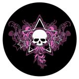 20MM Painted Skull enamel metal C5717 print snaps jewelry purple