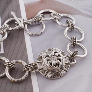 12MM love heart snap with white Rhinestone KS5156-S interchangeable snaps jewelry