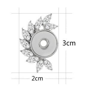 snap sliver earring with rhinestone fit 12MM snaps jewelry KS1215-S