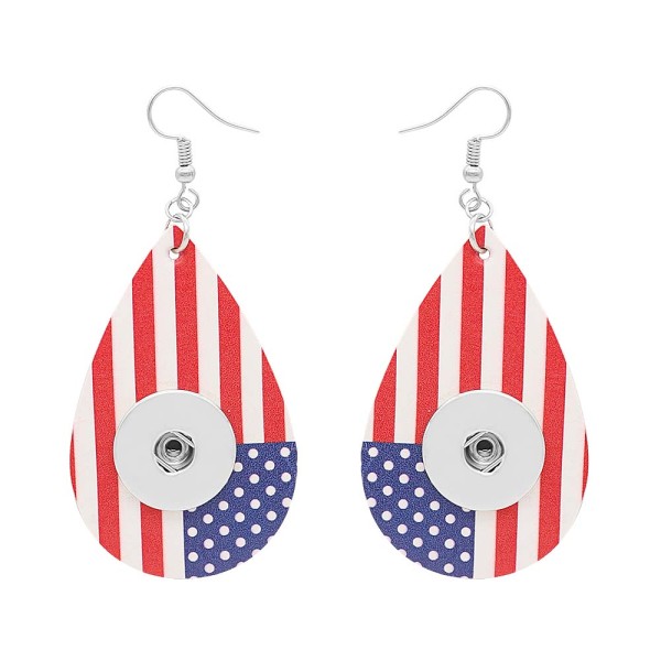 Independence Day snap earring fit 20MM snaps style jewelry KC0880  earrings for women