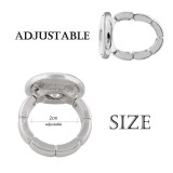 snaps adjustable sliver Ring fit 18mm snap chunks size 2cm