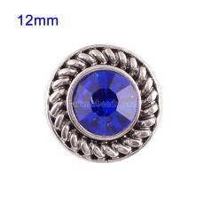 12mm Small size snaps with blue Rhinestone for chunks jewelry