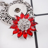 20MM design  snap silver Plated with red Rhinestones KC8923 snaps jewelry