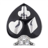 20MM poker snap silver plated with Rhinestone and black Enamel KC5511 black