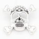 20MM skull snap sliver Plated With rhinestones KC6699 snaps jewelry
