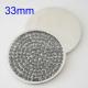 33MM Stainless steel coin disc with rhinestone fit  jewelry