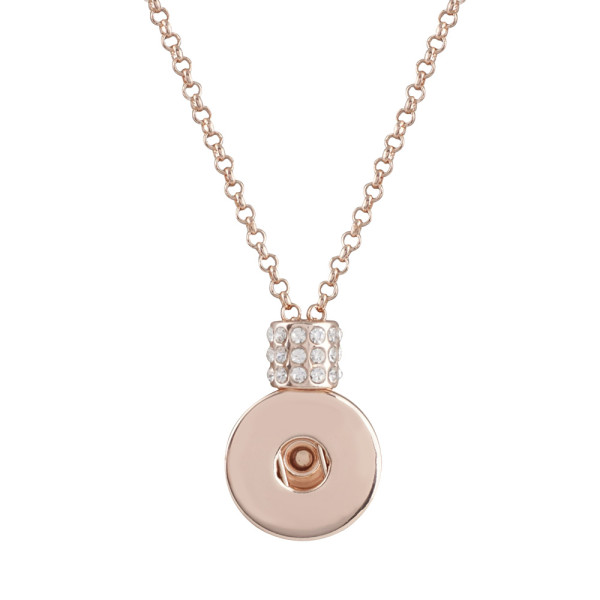 Pendant of rhinestone Rose Gold  Necklace with 45CM chain KC1034 snaps jewelry