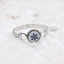 20mm Christmas snowflake grab silver  blue tape rhinestone decorated with enamel KC9909 grab jewelry