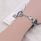 1 buttons With rhinestones snap sliver adjustable bracelet fit snaps jewelry KC0818