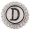 20MM English alphabet-D snap Antique silver  plated with  Rhinestones KC8533 snaps jewelry