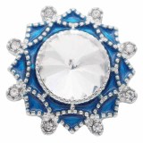 20MM design snap Plated with rhinestone and blue enamel  KC7884 snaps jewelry