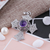 20MM Flower snap Antique Silver Plated with black rhinestone and pearl KB5168 snaps jewelry