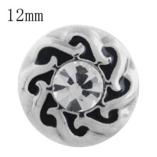 12MM design snap with white Rhinestone KS5193-S interchangeable snaps jewelry