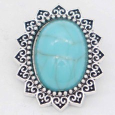 20MM design snap Silver Plated with cyan Turquoise KC6868 snaps jewelry