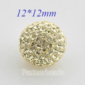 12mm Yellow STELLUX Austrian crystal ball beads