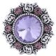20MM Flower snap Silver Plated with purple rhinestones KC6073 snaps jewelry