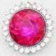 20MM design snap Silver Plated with  rose-red rhinestone KC6876 snaps jewelry