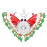 snap sliver Pendant with Rhinestone and enamel fit 20MM snaps style jewelry KC0441